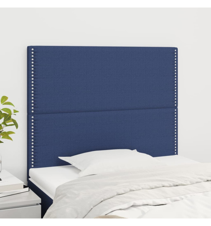 Têtes de lit 2 pcs Bleu 90x5x78/88 cm Tissu | Mobilier & Déco