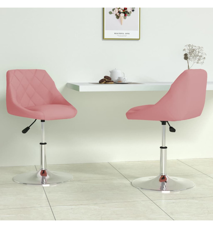 Chaises pivotantes à manger lot de 2 Rose Velours | Mobilier & Déco