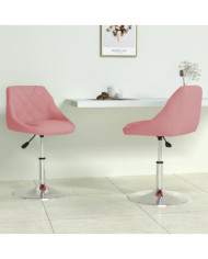 Chaises pivotantes à manger lot de 2 Rose Velours | Mobilier & Déco