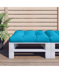 Coussin de palette bleu 80x80x12 cm tissu | Mobilier & Déco