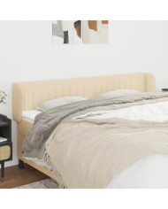 Tête de lit avec oreilles Crème 163x23x78/88 cm Tissu | Mobilier & Déco
