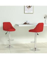 Tabourets de bar lot de 2 rouge bordeaux similicuir | Mobilier & Déco