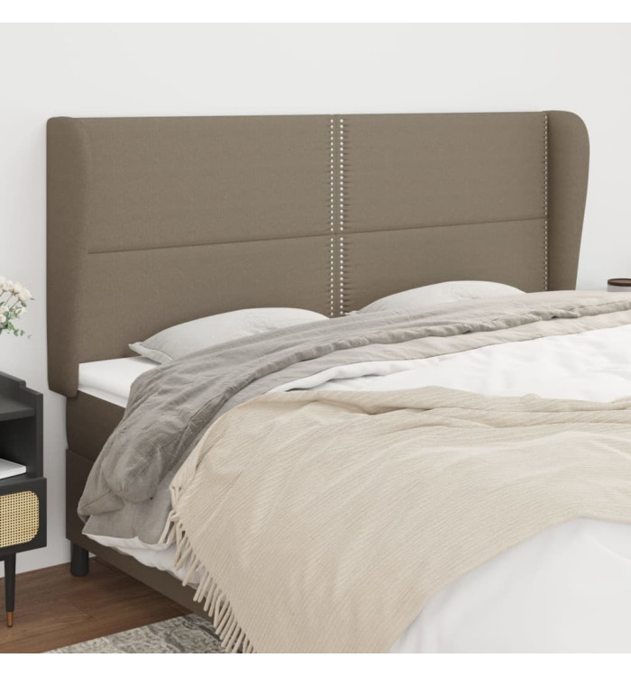 Tête de lit avec oreilles Taupe 183x23x118/128 cm Tissu | Mobilier & Déco