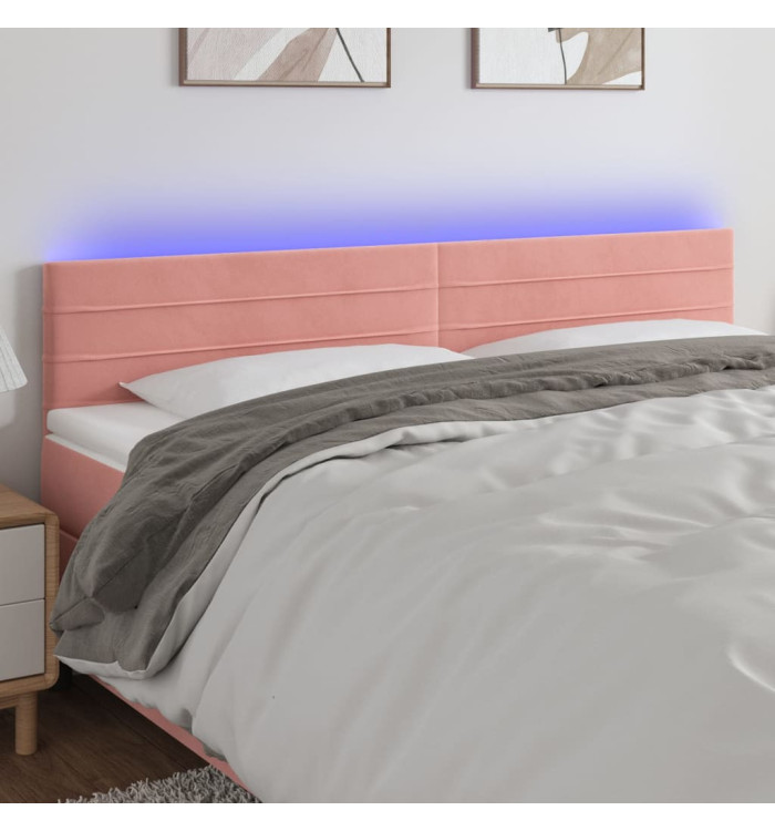 Tête de lit à LED Rose 180x5x78/88 cm Velours | Mobilier & Déco