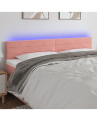 Tête de lit à LED Rose 180x5x78/88 cm Velours | Mobilier & Déco