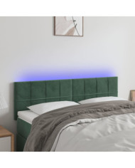 Tête de lit à LED Vert foncé 144x5x78/88 cm Velours | Mobilier & Déco
