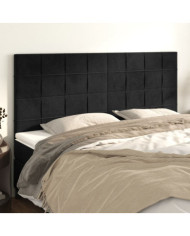 Têtes de lit 4 pcs Noir 80x5x78/88 cm Velours | Mobilier & Déco