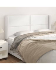 Tête de lit avec oreilles Blanc 183x23x118/128 cm Similicuir | Mobilier & Déco