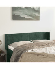 Tête de lit avec oreilles Vert foncé 147x16x78/88 cm Velours | Mobilier & Déco