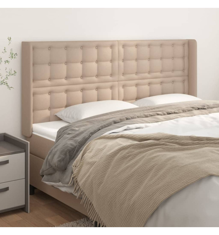 Tête de lit avec oreilles Cappuccino 203x16x118/128 cm | Mobilier & Déco