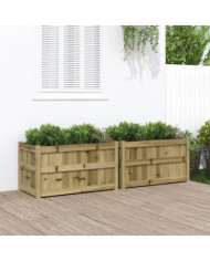 Jardinières 2 pcs bois de pin imprégné | Mobilier & Déco