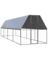 Poulailler d'extérieur 2x8x2 m Acier galvanisé | Mobilier & Déco