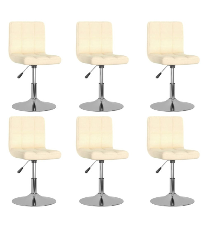Chaises pivotantes à manger lot de 6 Crème Tissu | Mobilier & Déco