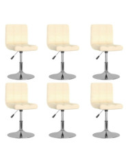 Chaises pivotantes à manger lot de 6 Crème Tissu | Mobilier & Déco