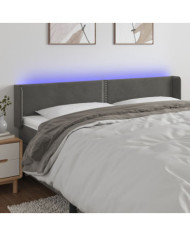 Tête de lit à LED Gris foncé 183x16x78/88 cm Velours | Mobilier & Déco