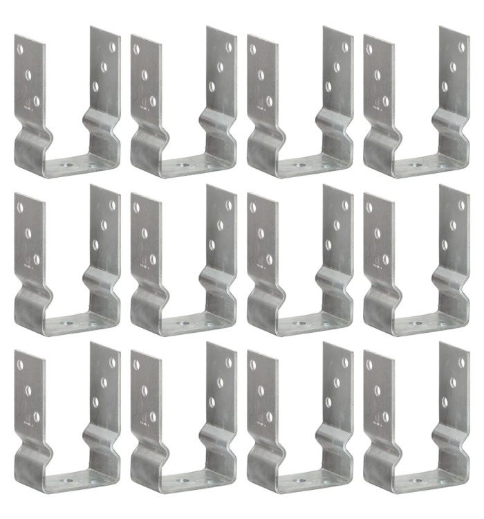 Piquets de clôture 12 pcs argenté 9x6x15 cm acier galvanisé | Mobilier & Déco