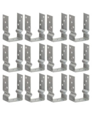 Piquets de clôture 12 pcs argenté 9x6x15 cm acier galvanisé | Mobilier & Déco