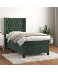 Sommier à lattes de lit et matelas Vert foncé 80x200 cm Velours | Mobilier & Déco