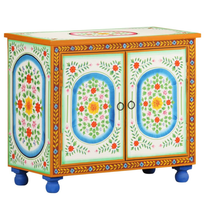 Buffet peint à la main 70x35x60 cm Bois de manguier solide | Mobilier & Déco
