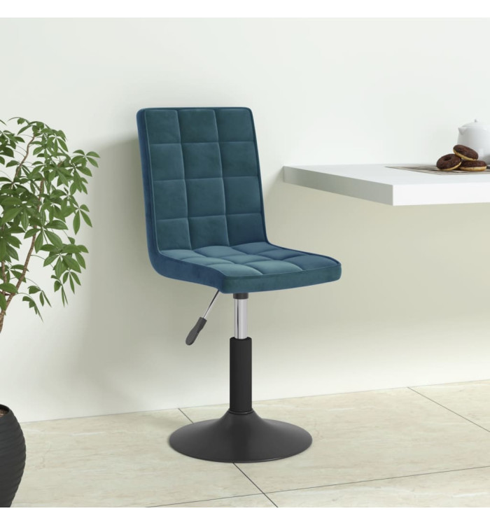 Chaises pivotantes à manger lot de 4 bleu velours | Mobilier & Déco