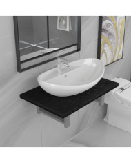 Meuble de salle de bain en deux pièces Céramique Noir | Mobilier & Déco