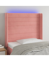 Tête de lit à LED Rose 93x16x118/128 cm Velours | Mobilier & Déco