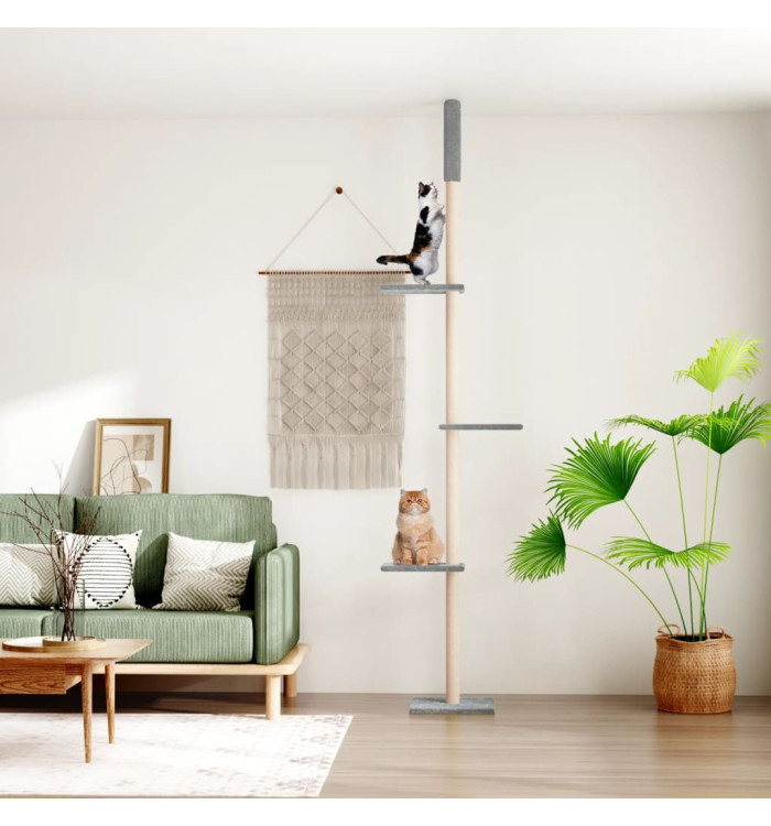 Arbre à chat du sol au plafond Gris clair 267,5-297,5 cm | Mobilier & Déco