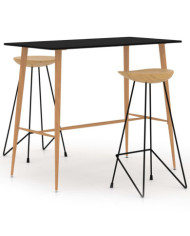 Ensemble de bar 3 pcs Noir | Mobilier & Déco