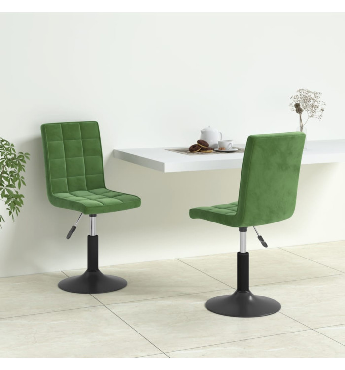 Chaises pivotantes à manger lot de 2 vert foncé velours | Mobilier & Déco
