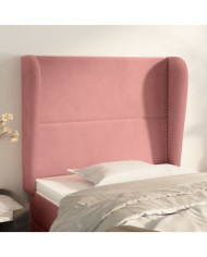 Tête de lit avec oreilles Rose 93x23x118/128 cm Velours | Mobilier & Déco