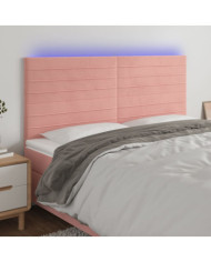 Tête de lit à LED Rose 180x5x118/128 cm Velours | Mobilier & Déco