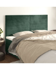 Têtes de lit 4 pcs Vert foncé 90x5x78/88 cm Velours | Mobilier & Déco