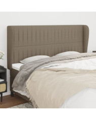 Tête de lit avec oreilles Taupe 203x23x118/128 cm Tissu | Mobilier & Déco