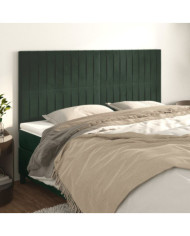 Têtes de lit 4 pcs Vert foncé 90x5x78/88 cm Velours | Mobilier & Déco