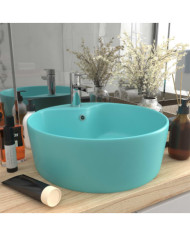 Lavabo de luxe avec trop-plein Vert clair mat 36x13cm Céramique | Mobilier & Déco