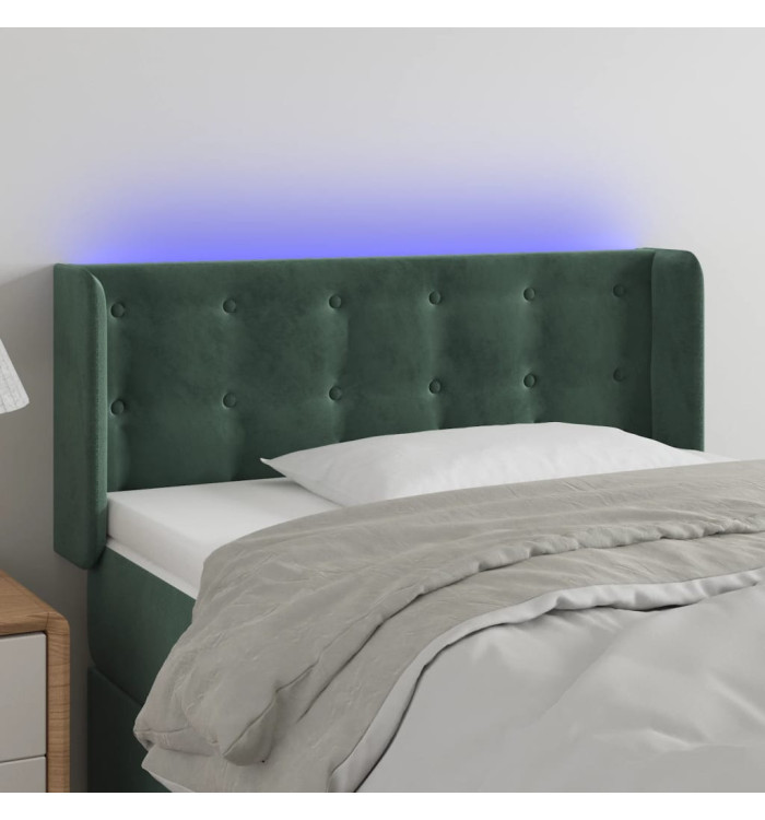 Tête de lit à LED Vert foncé 93x16x78/88 cm Velours | Mobilier & Déco