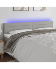 Tête de lit à LED Gris clair 180x5x78/88 cm Tissu | Mobilier & Déco