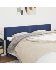 Tête de lit avec oreilles Bleu 183x16x78/88 cm Tissu | Mobilier & Déco