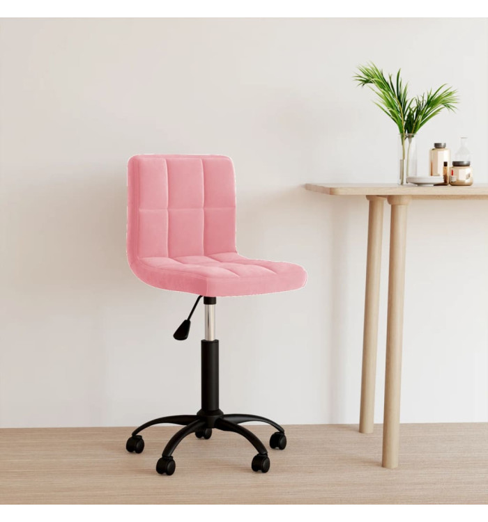Chaise pivotante de bureau Rose Velours | Mobilier & Déco