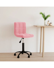 Chaise pivotante de bureau Rose Velours | Mobilier & Déco