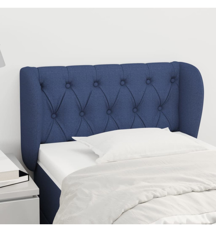 Tête de lit avec oreilles Bleu 83x23x78/88 cm Tissu | Mobilier & Déco