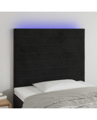 Tête de lit à LED Noir 100x5x118/128 cm Velours | Mobilier & Déco