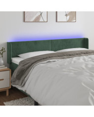 Tête de lit à LED Vert foncé 183x16x78/88 cm Velours | Mobilier & Déco