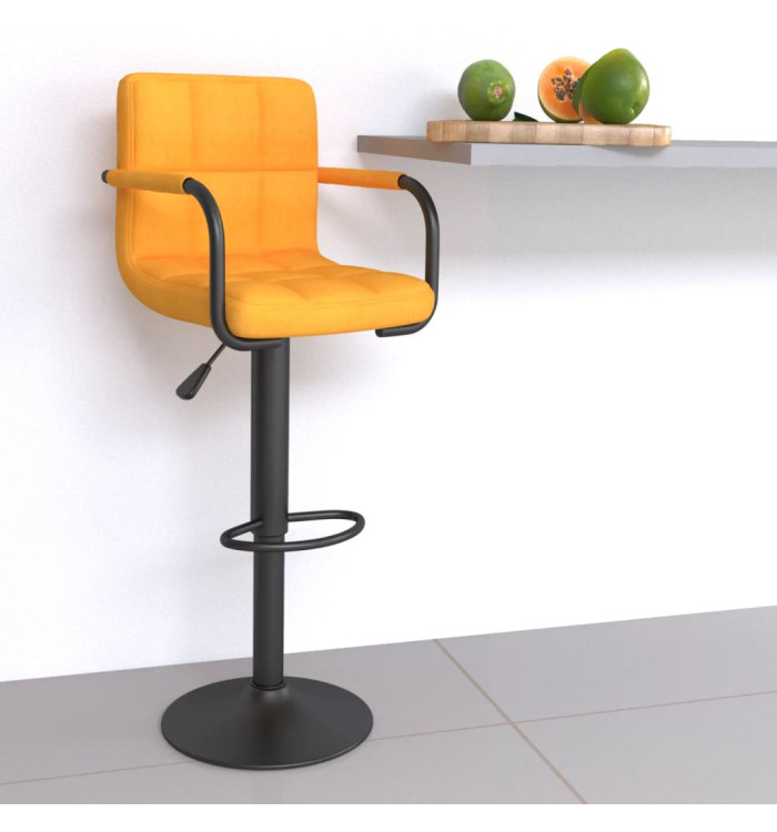 Tabouret de bar Jaune moutarde Tissu | Mobilier & Déco
