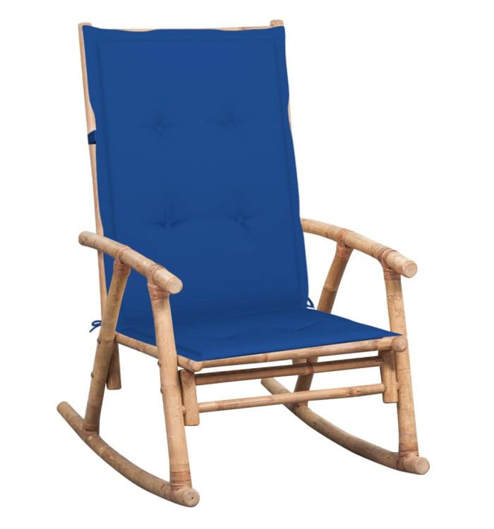 Chaise à bascule avec coussin Bambou | Mobilier & Déco