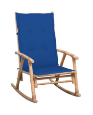 Chaise à bascule avec coussin Bambou | Mobilier & Déco