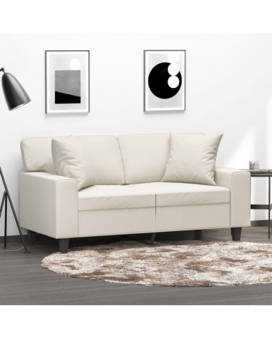 Coussins décoratifs lot de 2 Crème 40x40 cm Similicuir | Mobilier & Déco