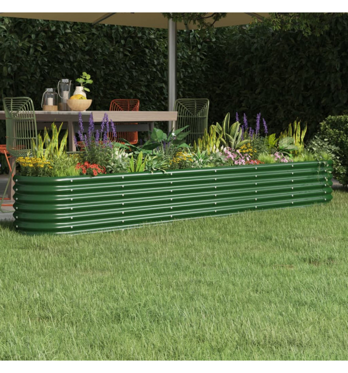 Lit surélevé de jardin Acier enduit de poudre 260x40x36 cm Vert | Mobilier & Déco