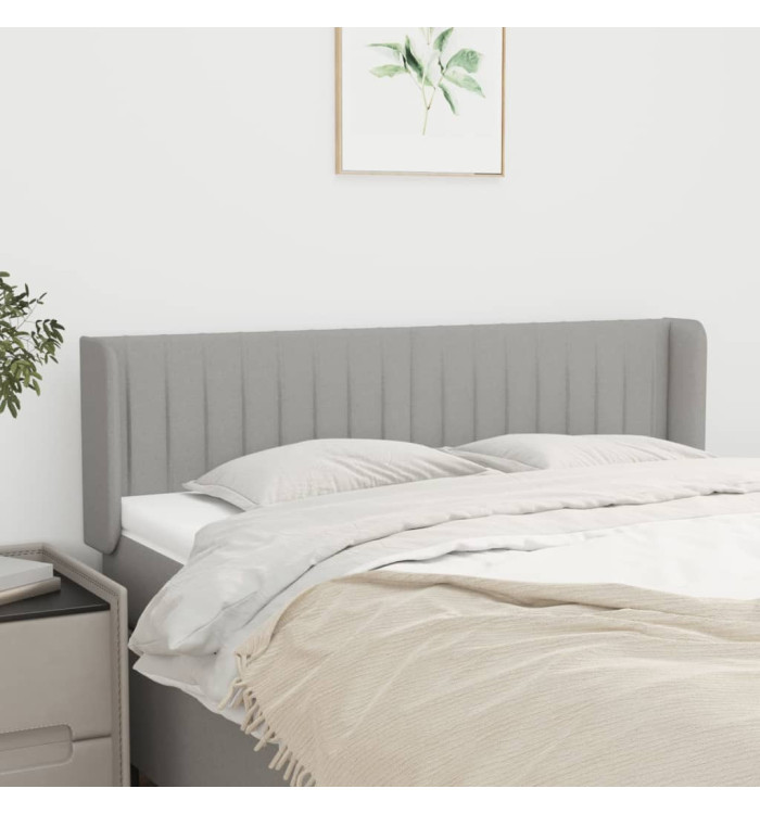 Tête de lit avec oreilles Gris clair 147x16x78/88 cm Tissu | Mobilier & Déco