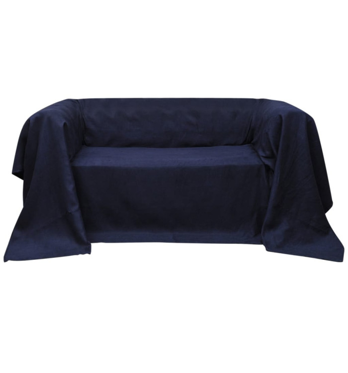 Housse de canapé Micro-suède Bleu marine 210x280 cm | Mobilier & Déco